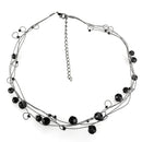 Necklace LO4714 Ruthenium White Metal Necklace with Synthetic in Jet