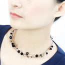 Necklace LO4714 Ruthenium White Metal Necklace with Synthetic in Jet