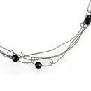 Necklace LO4719 Ruthenium White Metal Necklace with Synthetic in Jet