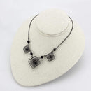 Silver Necklaces Necklace LO4727 Ruthenium White Metal Necklace with Synthetic in Jet Alamode Fashion Jewelry Outlet