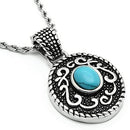 Necklace TK550 Stainless Steel Necklace with Synthetic in Sea Blue