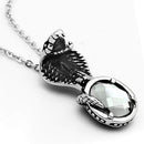 Silver Necklaces Necklace TK552 Stainless Steel Necklace with Synthetic in Jet Alamode Fashion Jewelry Outlet
