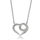 Necklaces For Women 3W075 Rhodium Brass Necklace with AAA Grade CZ