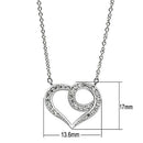Necklaces For Women 3W075 Rhodium Brass Necklace with AAA Grade CZ