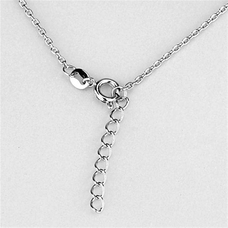 Necklaces For Women 3W418 Rhodium Brass Necklace with AAA Grade CZ
