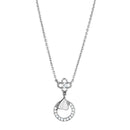 Necklaces For Women 3W419 Rhodium Brass Necklace with AAA Grade CZ
