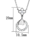 Necklaces For Women 3W419 Rhodium Brass Necklace with AAA Grade CZ