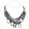 Silver Necklaces Pandora Necklace LO4211 TIN Cobalt Black Brass Necklace with AAA Grade CZ Alamode Fashion Jewelry Outlet