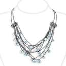 Silver Necklaces Pandora Necklace LO4217 TIN Cobalt Black Brass Necklace with AAA Grade CZ Alamode Fashion Jewelry Outlet