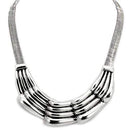 Silver Necklaces Silver Necklace LO1886 Antique Silver White Metal Necklace Alamode Fashion Jewelry Outlet