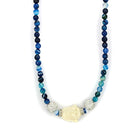 Silver Necklaces Silver Necklace LO3813 Antique Silver Brass Necklace with Synthetic Alamode Fashion Jewelry Outlet