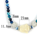 Silver Necklaces Silver Necklace LO3813 Antique Silver Brass Necklace with Synthetic Alamode Fashion Jewelry Outlet