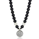 Silver Necklaces Silver Necklace LO3815 Antique Silver White Metal Necklace with Synthetic Alamode Fashion Jewelry Outlet