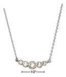 Silver Necklaces Sterling Silver Necklace: 16"-18" Adjustable Graduated Crescent Cubic Zirconia Necklace JadeMoghul Inc.