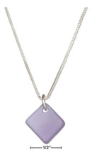 Silver Necklaces Sterling Silver Necklace: 16"-18" Adjustable Lavender Blue Square Sea Glass Necklace JadeMoghul