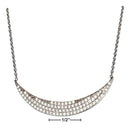 Silver Necklaces Sterling Silver Necklace: 16"-18" Adjustable Micro Pave Cubic Zirconia Crescent Necklace JadeMoghul Inc.