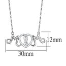 Sterling Silver Necklace TS571 Rhodium 925 Sterling Silver Necklace