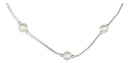 Silver Necklaces Sterling Silver Necklaces: 16" Liquid Silver And White Fresh Water Cultured Pearls Necklace JadeMoghul