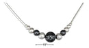 Silver Necklaces Sterling Silver Necklaces: 16" Liquid Silver Graduated Hematite Beads Necklace JadeMoghul