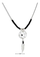 Silver Necklaces Sterling Silver Necklaces: 20" Simulated Black Onyx Heishi Bead Dreamcatcher Necklace JadeMoghul