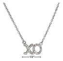 Silver Necklaces Sterling Silver Pave Cubic Zirconia "Xo" Necklace JadeMoghul Inc.