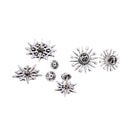 Silver Pins And Accessories Simple Trendy Fashion Rhinestone Flower Shape Brooch Pins Set For Women TIY