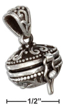 Silver Pins And Accessories Sterling Silver Antiqued Oval Prayer Box Locket With Hearts And Scrolls JadeMoghul Inc.