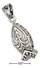Silver Pins And Accessories Sterling Silver Christian Fish Prayer Box Locket JadeMoghul Inc.