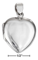 Silver Pins And Accessories Sterling Silver High Polished Flat Heart Locket JadeMoghul Inc.
