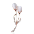 Silver Pins And Accessories Vintage Style Opal Stone Design Flower Pattern Brooch TIY