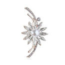 Silver Pins And Accessories Vintage Sunflower Pattern Imitation Pearl Rhinestone Design Women Brooch TIY