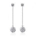 silver plated Super flash Shambhala Rhinestone tassel earrings long section of female fashion jewelry simple eardrop 65MM AExp