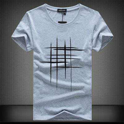 Simple creative design line cross Print cotton T Shirts Men's New Arrival Summer Style Short Sleeve Men t-shirt AExp