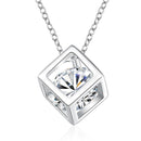 Simple Style Elegant Women Square Shape 925 Sterling Silver Necklace JadeMoghul Inc.