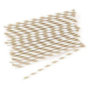 "Sippers" Candy Striped Metallic Print Paper Straws Silver (Pack of 75)-Wedding Candy Buffet Accessories-JadeMoghul Inc.