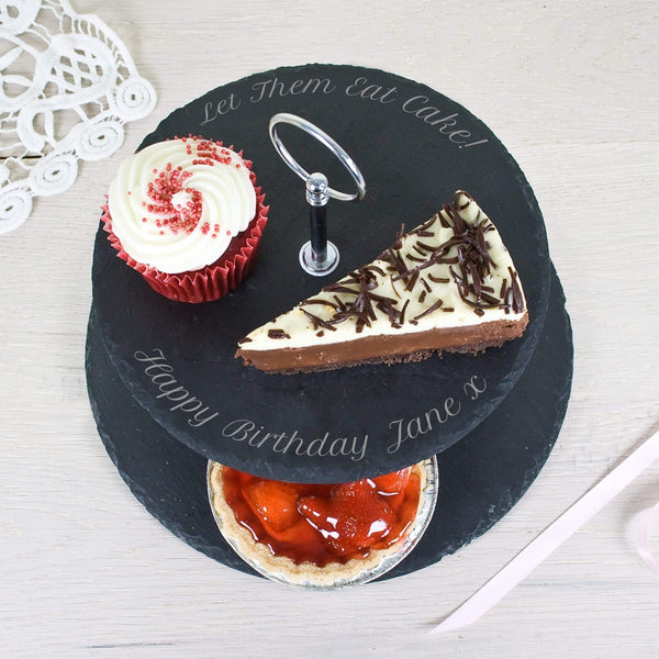 Slate Gifts & Accessories Birthday Present Ideas Two Tiered Slate Cake Stand Treat Gifts