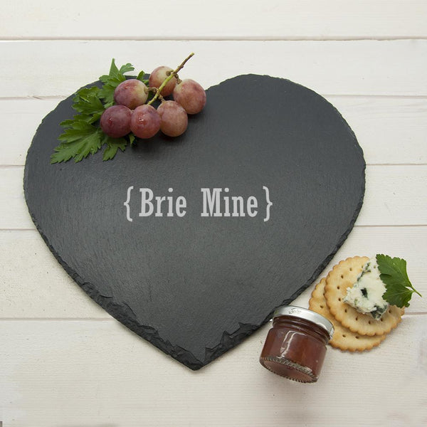 Slate Gifts & Accessories Cheese Board Ideas Romantic Brackets Heart Slate Cheese Board Treat Gifts