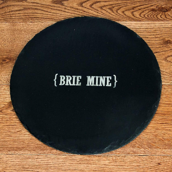 Slate Gifts & Accessories Open Personalisation Swirl Brackets Round Slate Cheese Board Treat Gifts