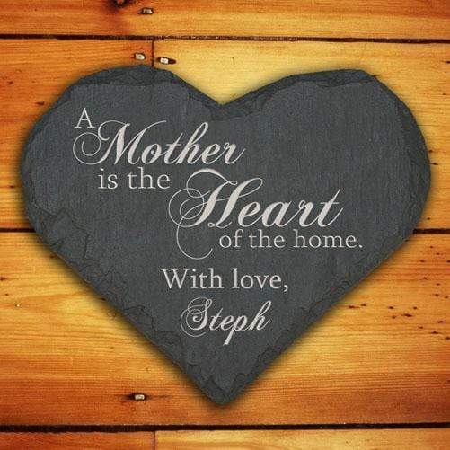 Slate Gifts & Accessories Personalized Mother's Day Gifts -  Mother is the Heart of the Home Slate Heart Keepsake Treat Gifts