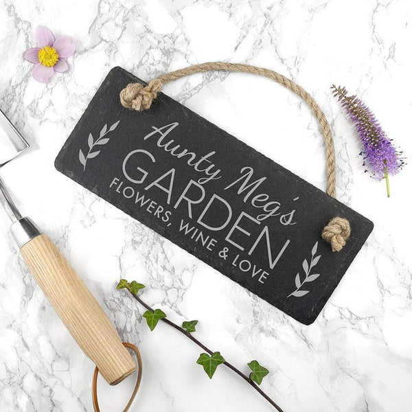 Slate Gifts & Accessories Personalized Signs Our Garden Slate Hanging Sign Treat Gifts