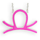 Silver Pendant SNK01PPINK Silver Brass Chain Pendant with Epoxy