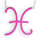 Silver Pendant SNK02PPINK Silver Brass Chain Pendant with Epoxy