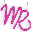 Silver Pendant SNK03PPINK Silver Brass Chain Pendant with Epoxy