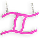 Silver Pendant SNK10PPINK Silver Brass Chain Pendant with Epoxy