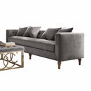 Sofas Cheap Sofas - 34" X 84" X 31" Gray Velvet Upholstery Sofa w/4 Pillows HomeRoots