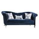 Sofas Cheap Sofas - 37" X 89" X 39" Blue Velvet Upholstery Acrylic Leg Sofa w/3 Pillows HomeRoots