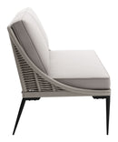 Sofas Fabric Sofa - 66.1" x 31.5" x 35" Black & Dark Gray, Steel & Rope, Sofa HomeRoots