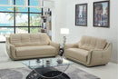 Leather Sofa - 61'' X 39'' X 36'' Modern Beige Leather Sofa And Loveseat