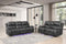 Sofas Modern Leather Sofa - 166" X 80" X 80" Gray Power Reclining Sofa Love HomeRoots