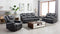 Sofas Modern Leather Sofa - 185" X 114" X 120" Gray Power Reclining Sofa Set HomeRoots